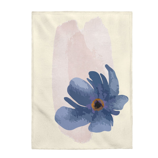 Abstract Floral Plush Throw Blanket