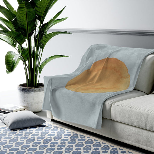 Abstract Sun Art in Blue Plush Throw Blanket