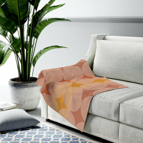 Abstract Circles Plush Throw Blanket