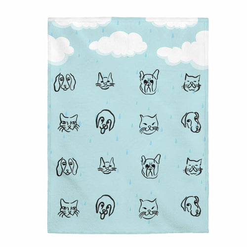 It's Raining Cats and Dogs Plush Throw Blanket