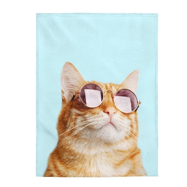 Cat Rules Velveteen Plush Throw Blanket