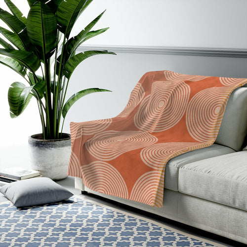 Abstract Circles Plush Throw Blanket