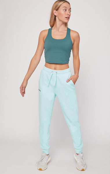 Pintuck French Terry Jogger in Smooth Mint