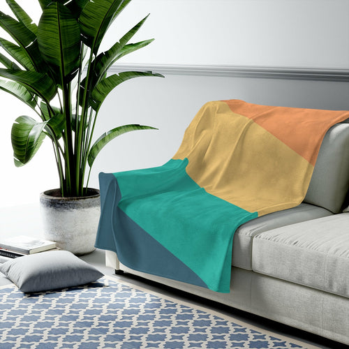 Diagonal Stripes Plush Throw Blanket