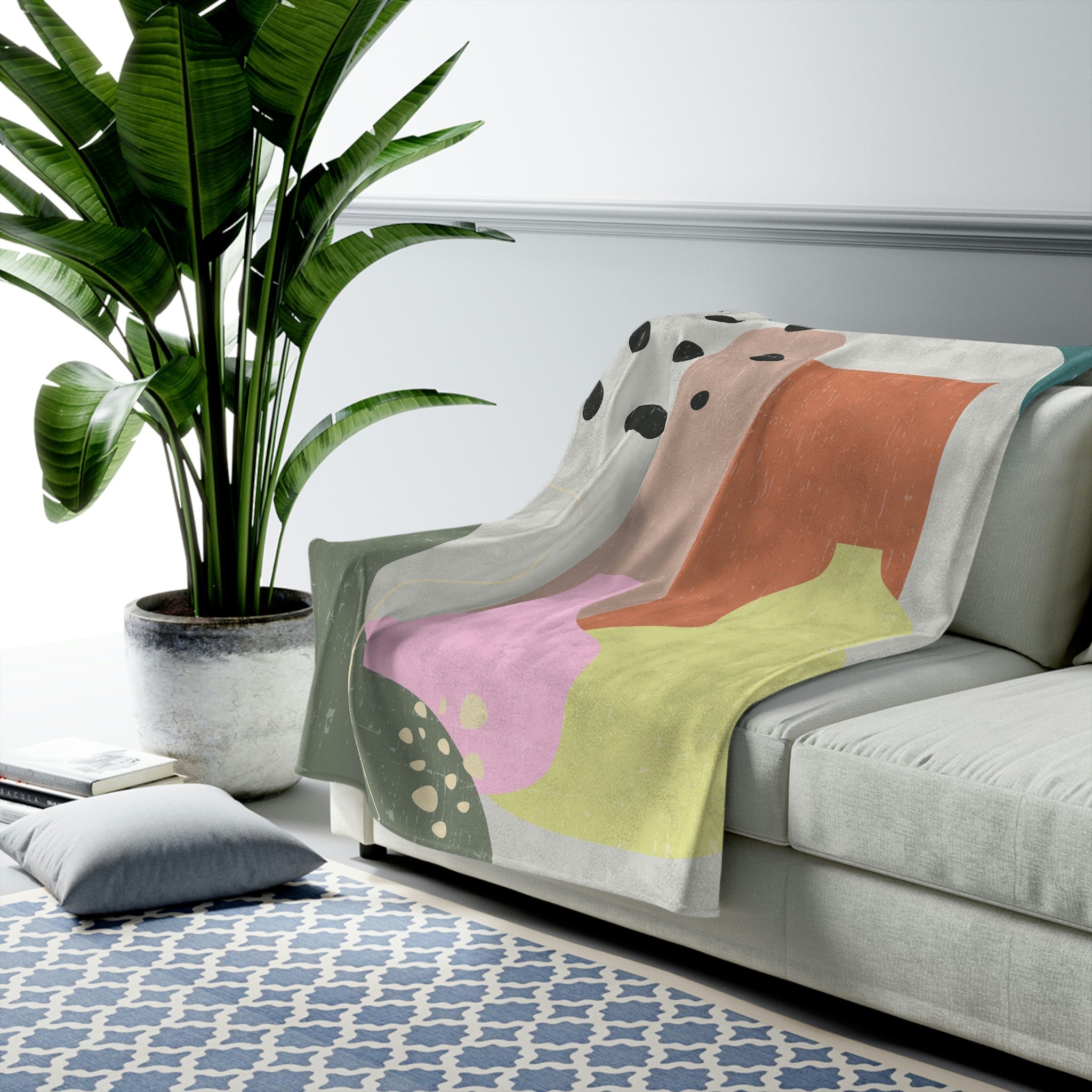 Abstract Vase Plush Throw Blanket