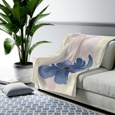 Abstract Floral Plush Throw Blanket