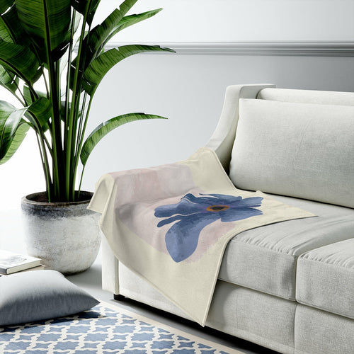 Abstract Floral Plush Throw Blanket