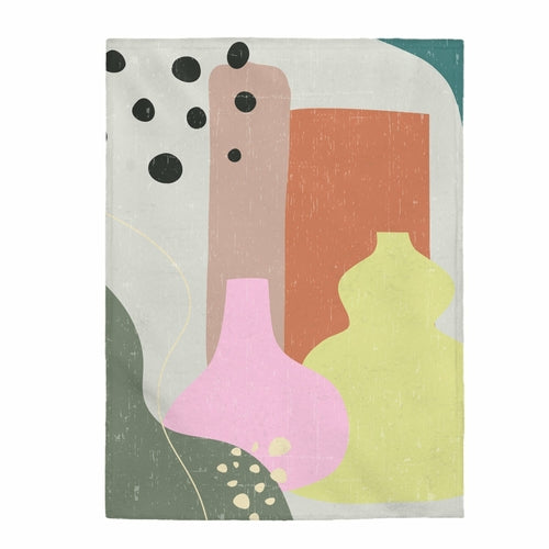 Abstract Vase Plush Throw Blanket