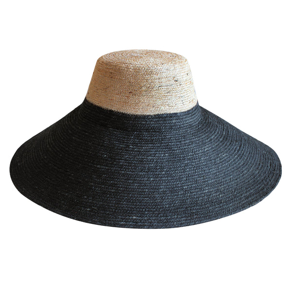 RIRI DUO Jute Straw Hat in Natural & Black