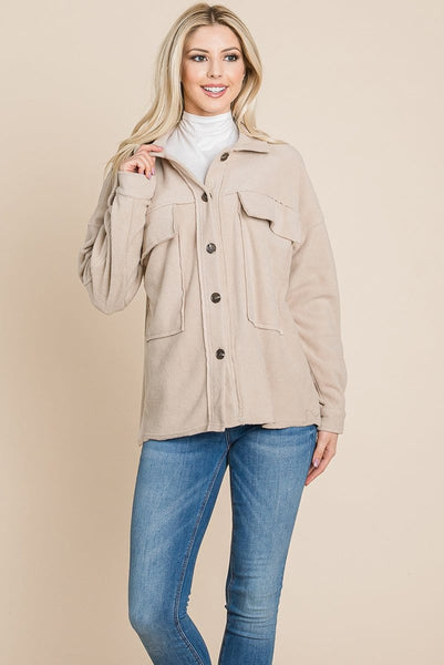 Fleece Button Up Sherpa Jacket