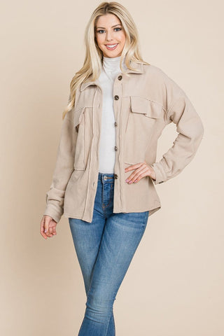 Fleece Button Up Sherpa Jacket