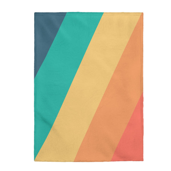 Diagonal Stripes Plush Throw Blanket