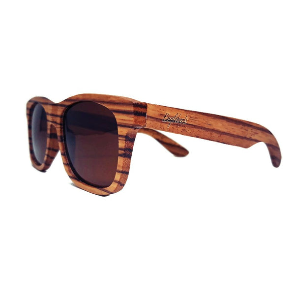 Zebrawood Full Frame Polarized Sunglasses with Bamboo Case