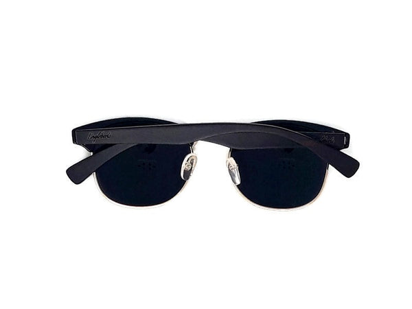 Midnight Black Bamboo Club Sunglasses with Bamboo Case