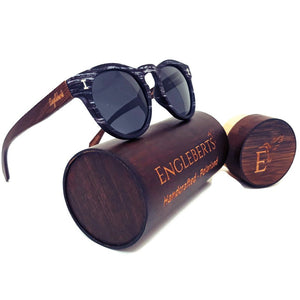 Granite Colored Frame, Bamboo Sunglasses with Bamboo Case, Polarized