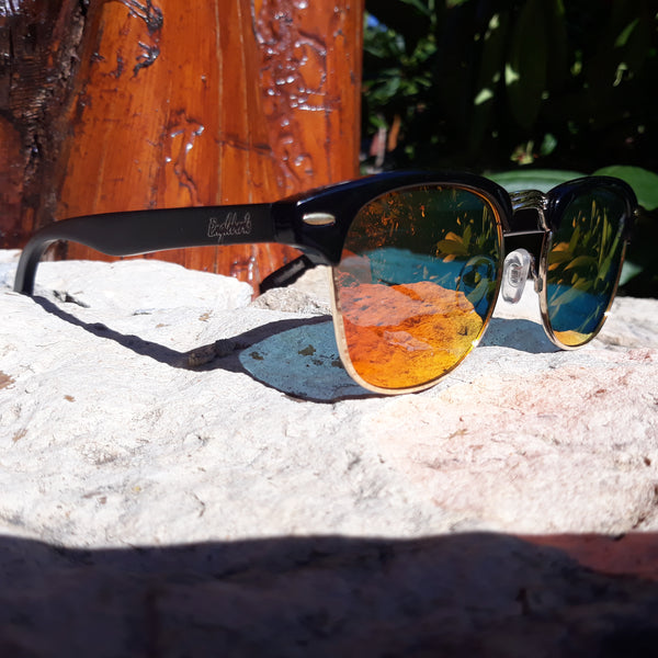 Black Bamboo Sunglasses with Bamboo Case, Sunset Polarized