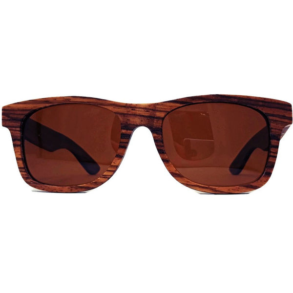 Zebrawood Full Frame Polarized Sunglasses with Bamboo Case