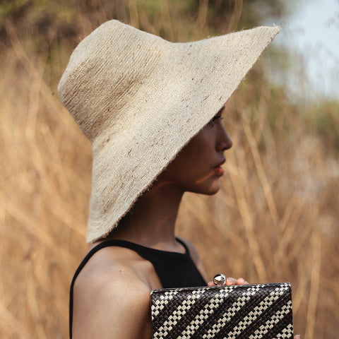 RIRI Jute Straw Hat in Nude