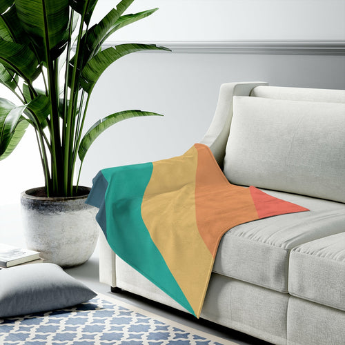 Diagonal Stripes Plush Throw Blanket