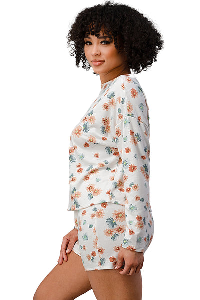 French Terry Daisy Floral Short Sleepwear Set