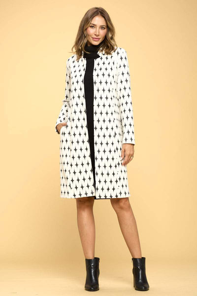 Knit Jacquard Open Coat