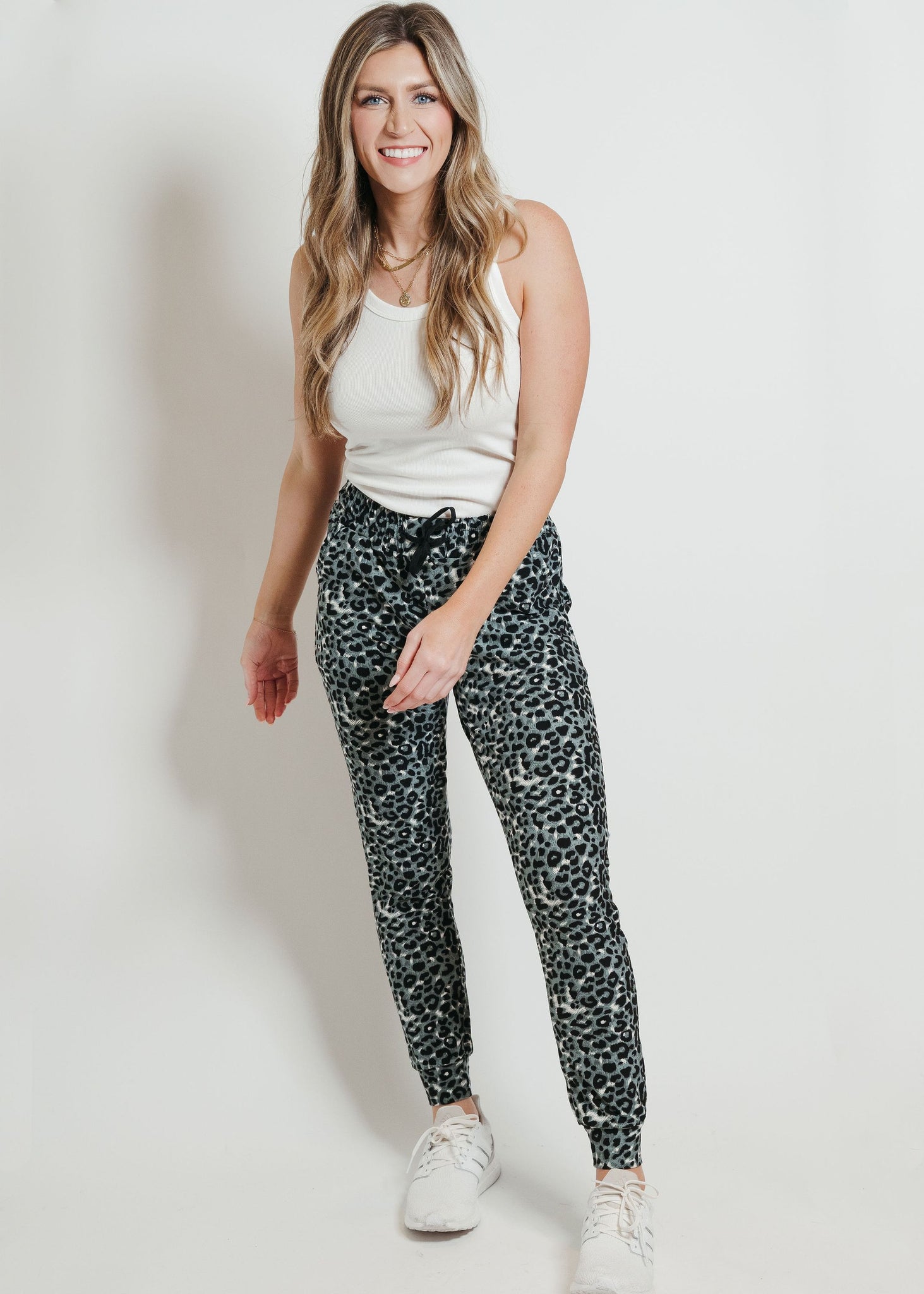 Ultra Soft Joggers in Gray Leopard