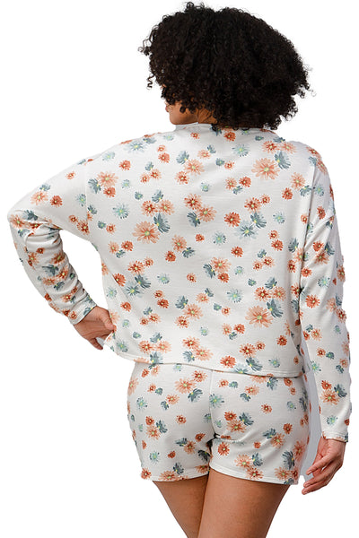 French Terry Daisy Floral Short Sleepwear Set