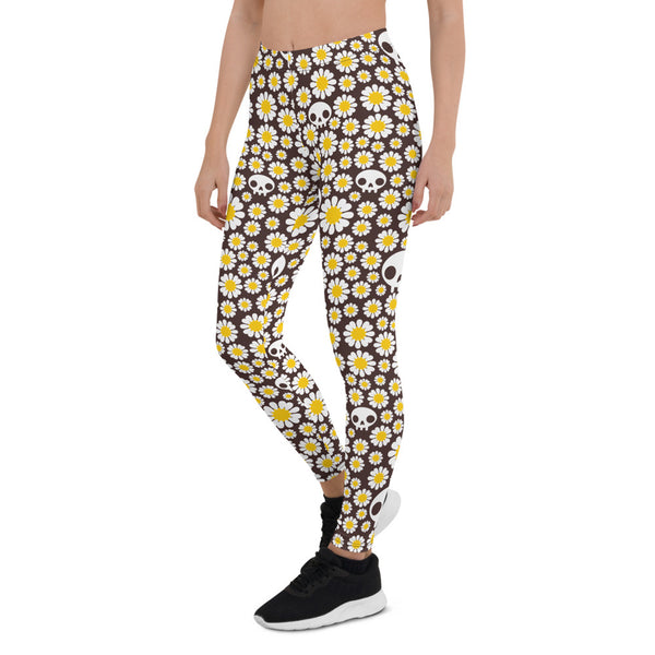 Daisies and Skulls Leggings