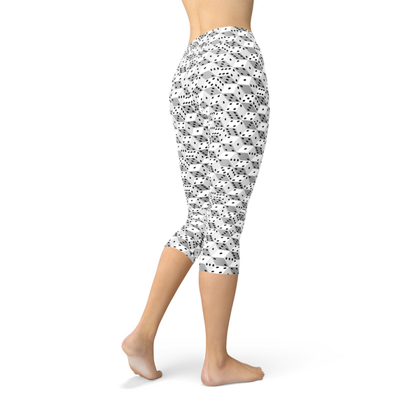 Black and White Dice Capri Leggings