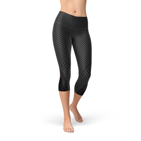 Carbon Fiber Sports Capri Leggings