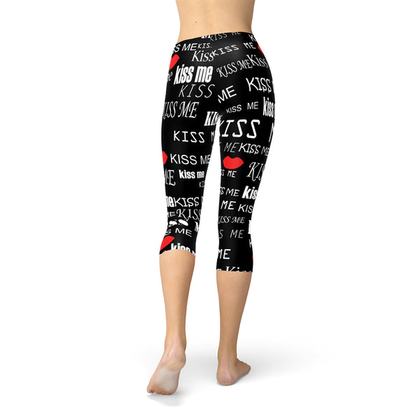 Kiss Me Black Capri Leggings