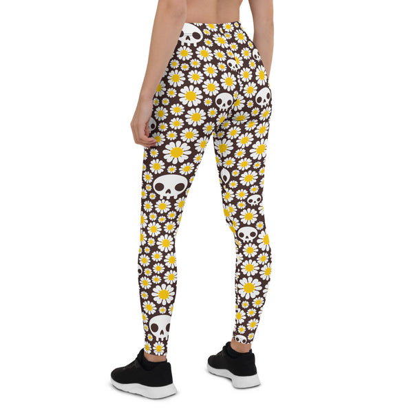 Daisies and Skulls Leggings