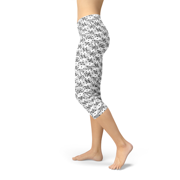 Black and White Dice Capri Leggings