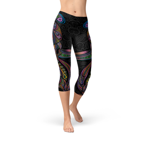 Sugar Skull Capri Leggings