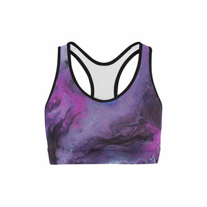 Dark Purple Liquid Sports Bra