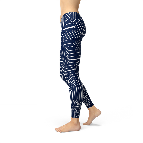 Navy Blue Circuit Leggings