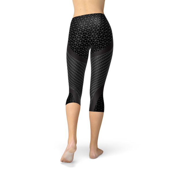 Carbon Fiber Sports Capri Leggings