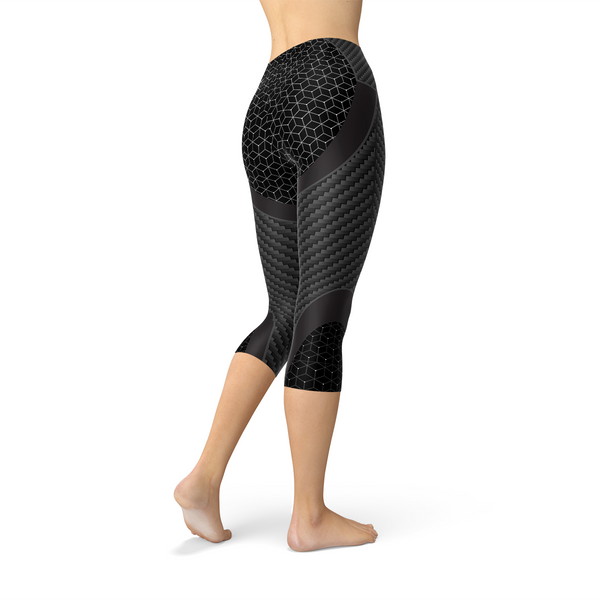 Carbon Fiber Sports Capri Leggings