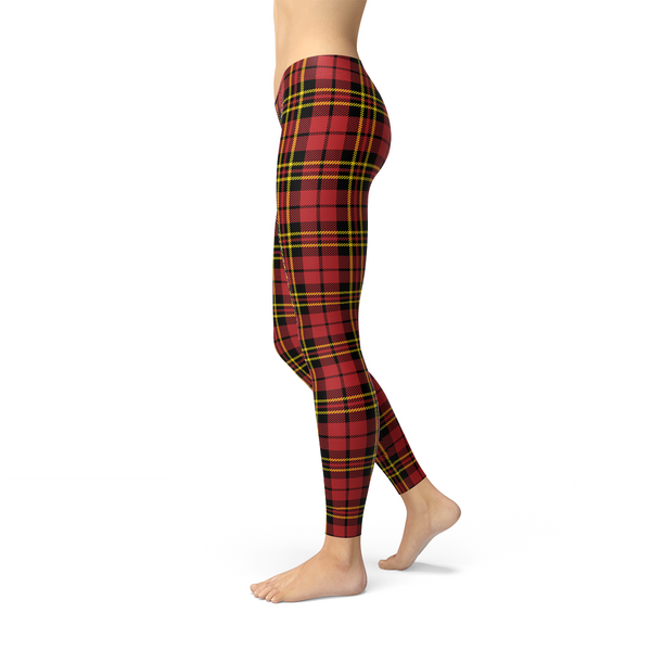 Red Plaid Tartan Leggings