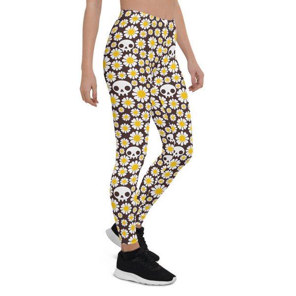 Daisies and Skulls Leggings