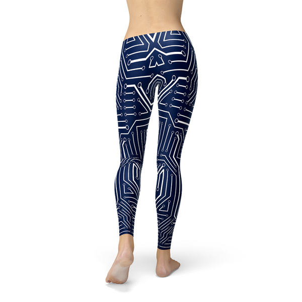 Navy Blue Circuit Leggings