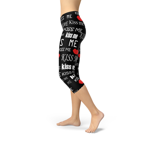 Kiss Me Black Capri Leggings