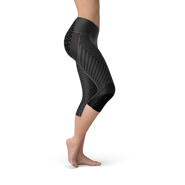 Carbon Fiber Sports Capri Leggings