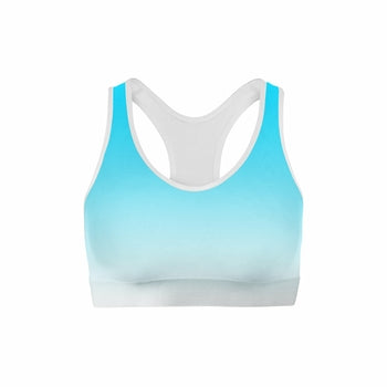 Blue White Ombre Sports Bra