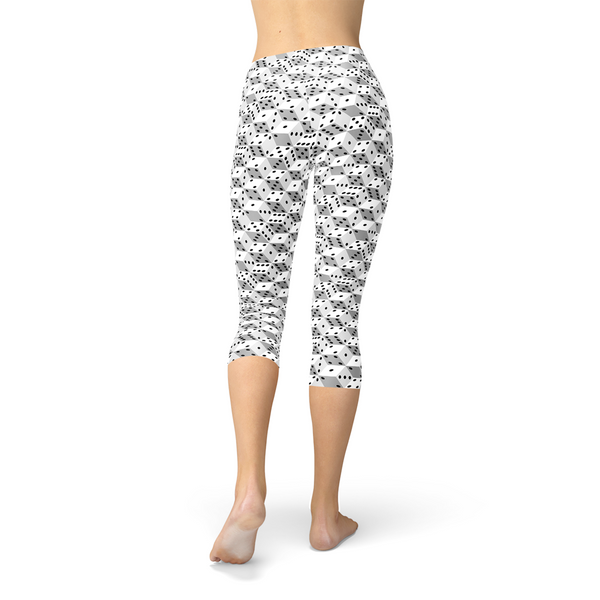 Black and White Dice Capri Leggings