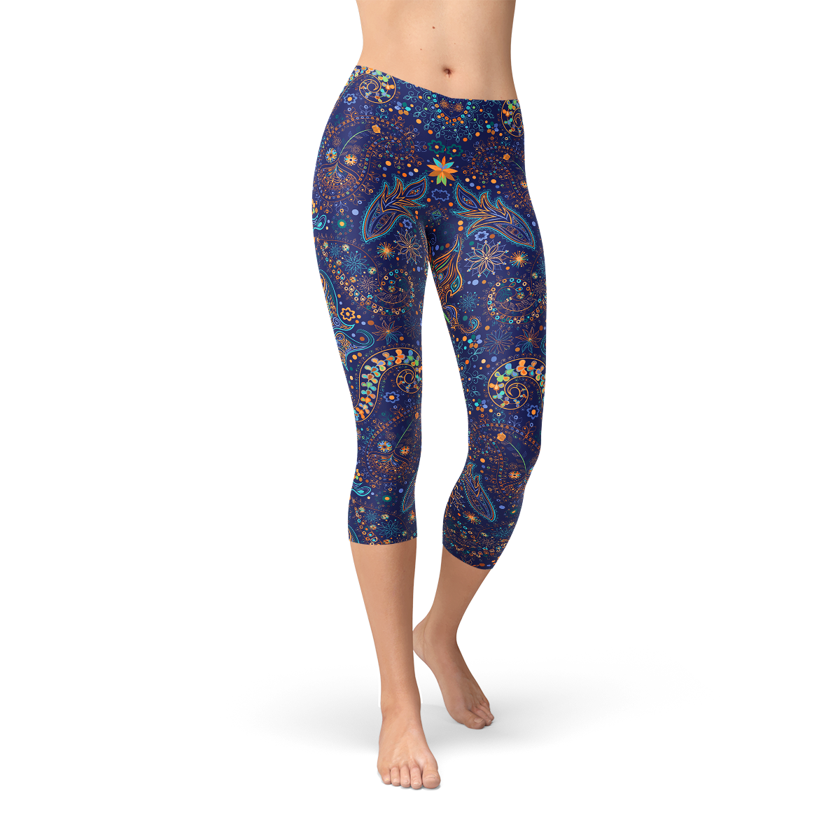 Paisley Butterfly Capri Leggings