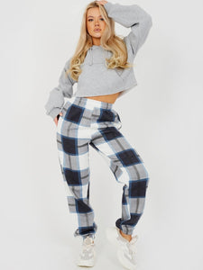 Checked Fleece Joggers (Size: XS-1XL)