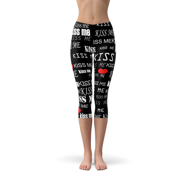 Kiss Me Black Capri Leggings