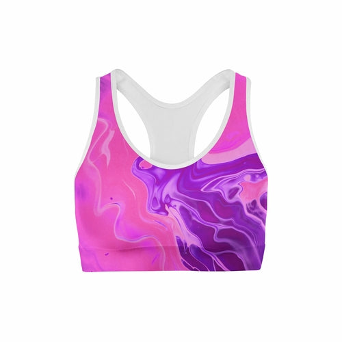 Hot Pink Liquid Sports Bra