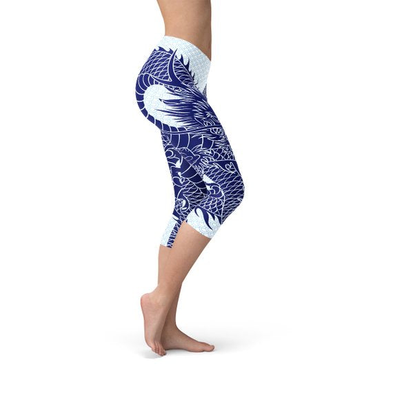 Japanese Dragon Capri Leggings